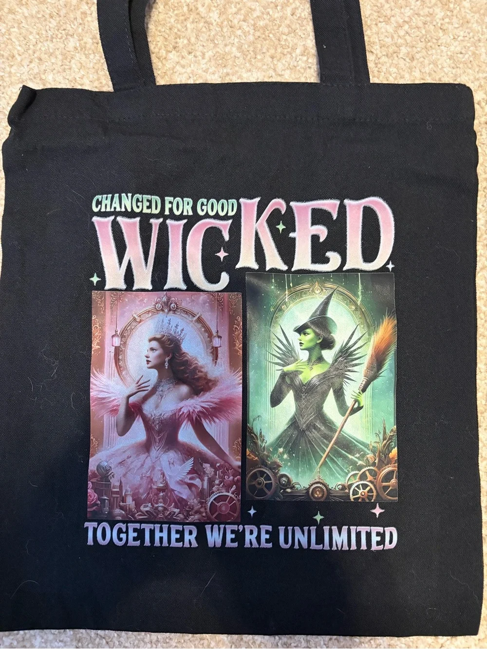 Wicked The Musical Black Tote Bag New